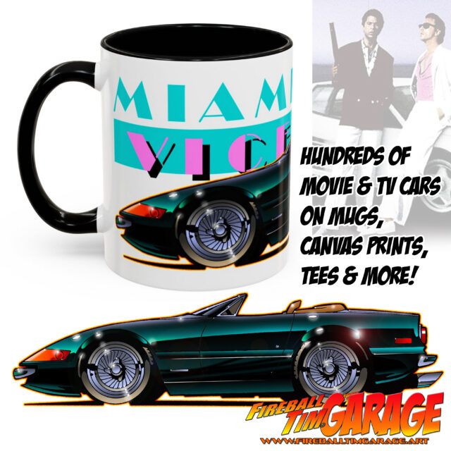Miami Vice Automotive Pop Culture Movie and TV Car Art by Fireball Tim Garage