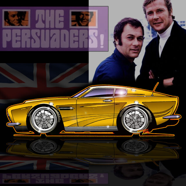 Persuaders Automotive Pop Culture Movie and TV Car Art by Fireball Tim Garage
