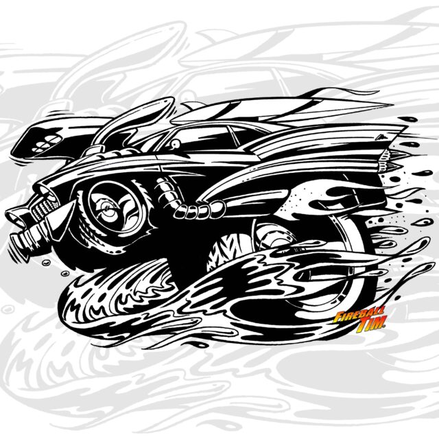 Automotive Pop Culture Movie Car and TV Car Art by Fireball Tim Garage