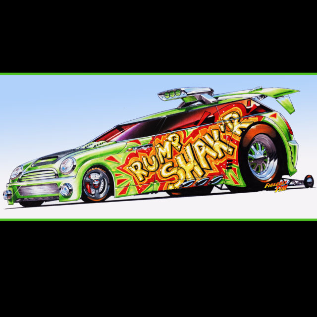 Automotive Pop Culture Movie Car and TV Car Art by Fireball Tim Garage