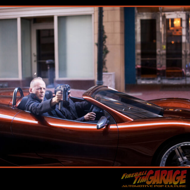 Bruce Willis Supercar Automotive Pop Culture Movie Car and TV Car Art by Fireball Tim Garage