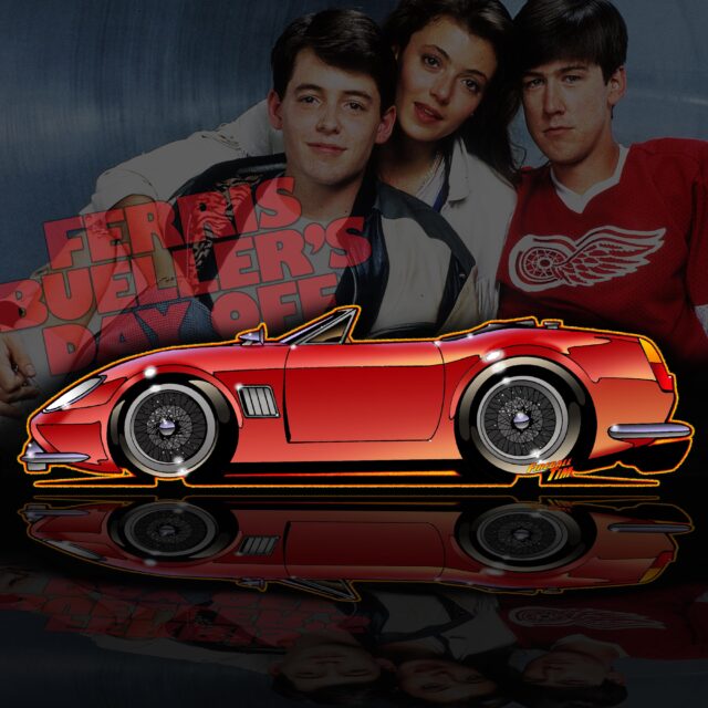 Ferris Bueller Automotive Pop Culture Movie Car and TV Car Art by Fireball Tim Garage